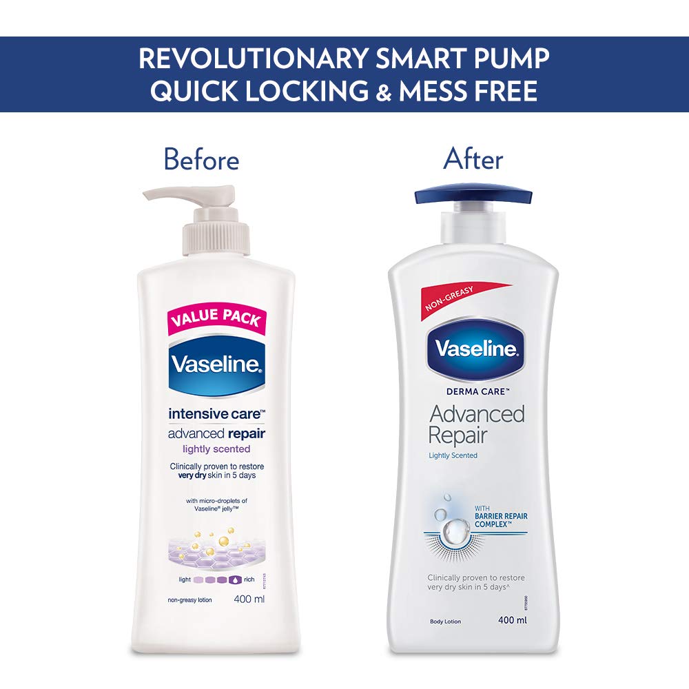 Vaseline Derma Care Advanced Repair Body Lotion|| For Sensitive|| Dry Skin|| Non Greasy|| Long Lasting Moisturisation|| 400 ml