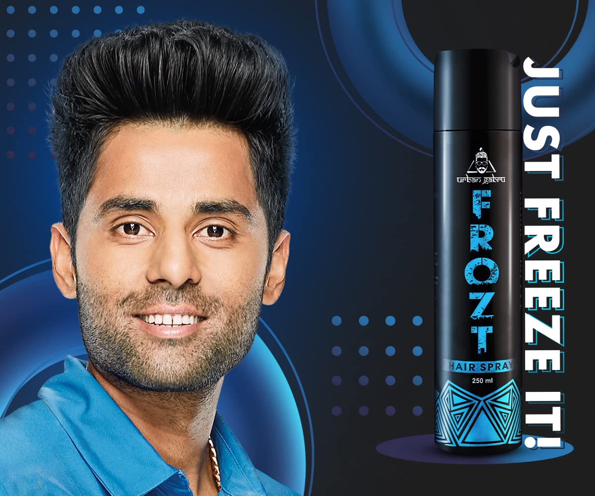 UrbanGabru Frozt Hair Setting Spray (250 ml)|Hair Styling Spray| Extreme Hold for Men| Non Sticky | Fast Drying