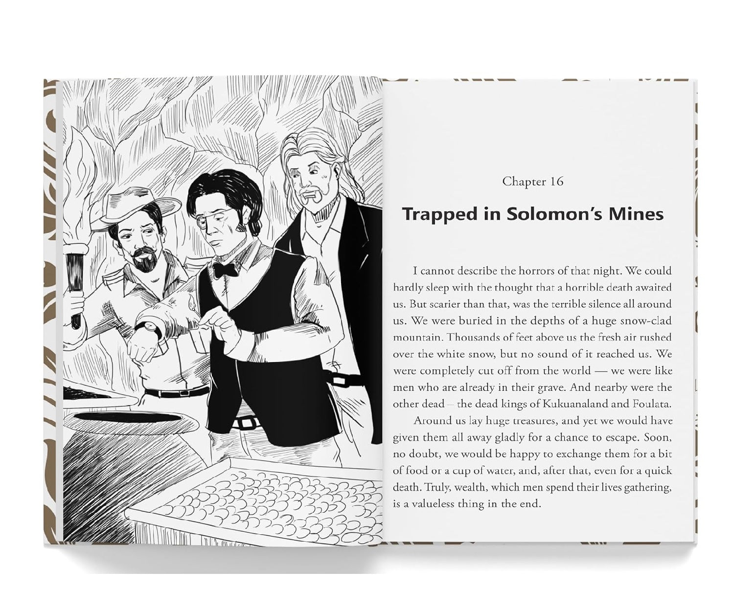 King Solomon's Mines : Illustrated Abridged Children Classics English Novel with Review Questions Hardcover  Book