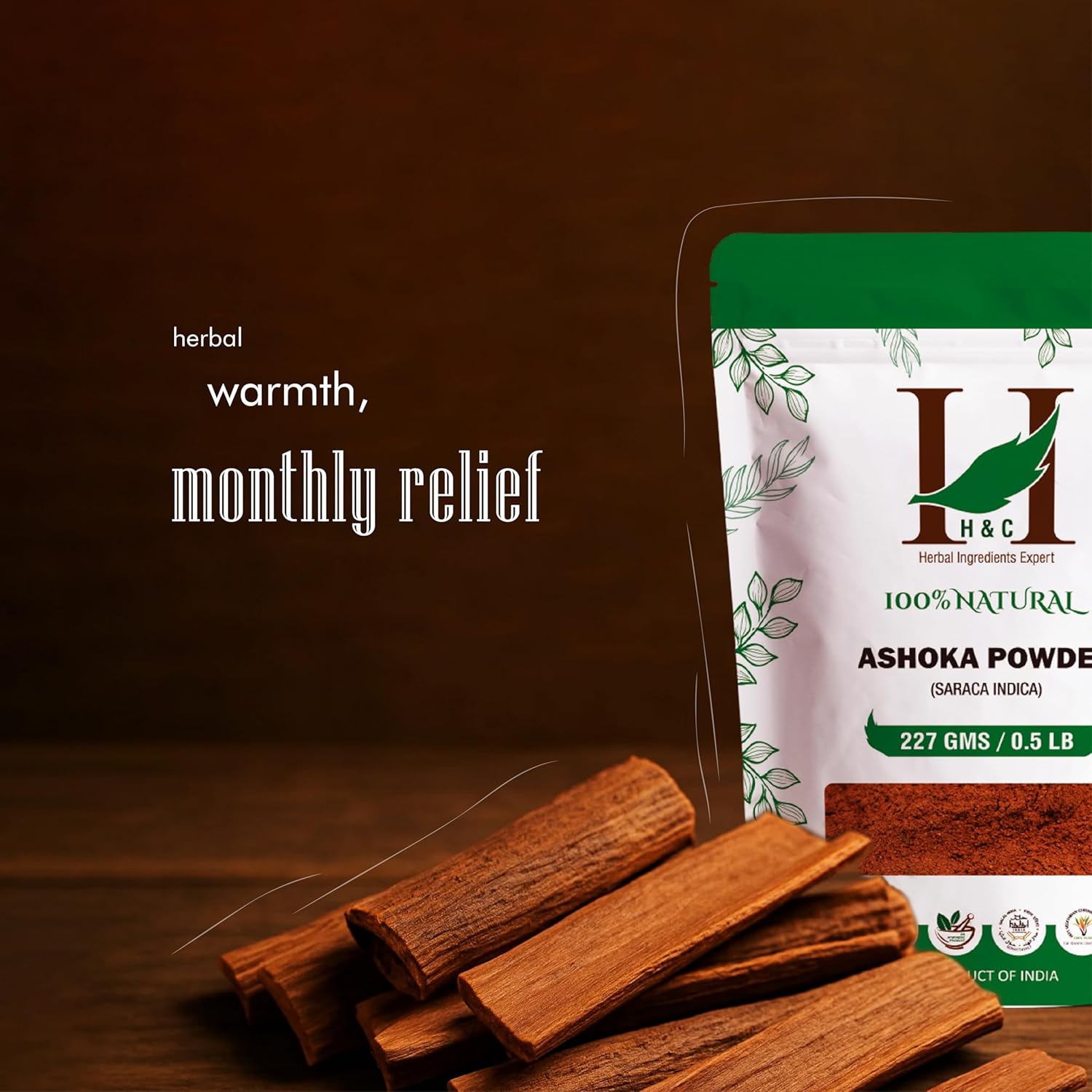 H&C Herbal Ingredients Expert Ashoka Powder (Saraca Indica) – 227g | Supports Hormonal Balances
