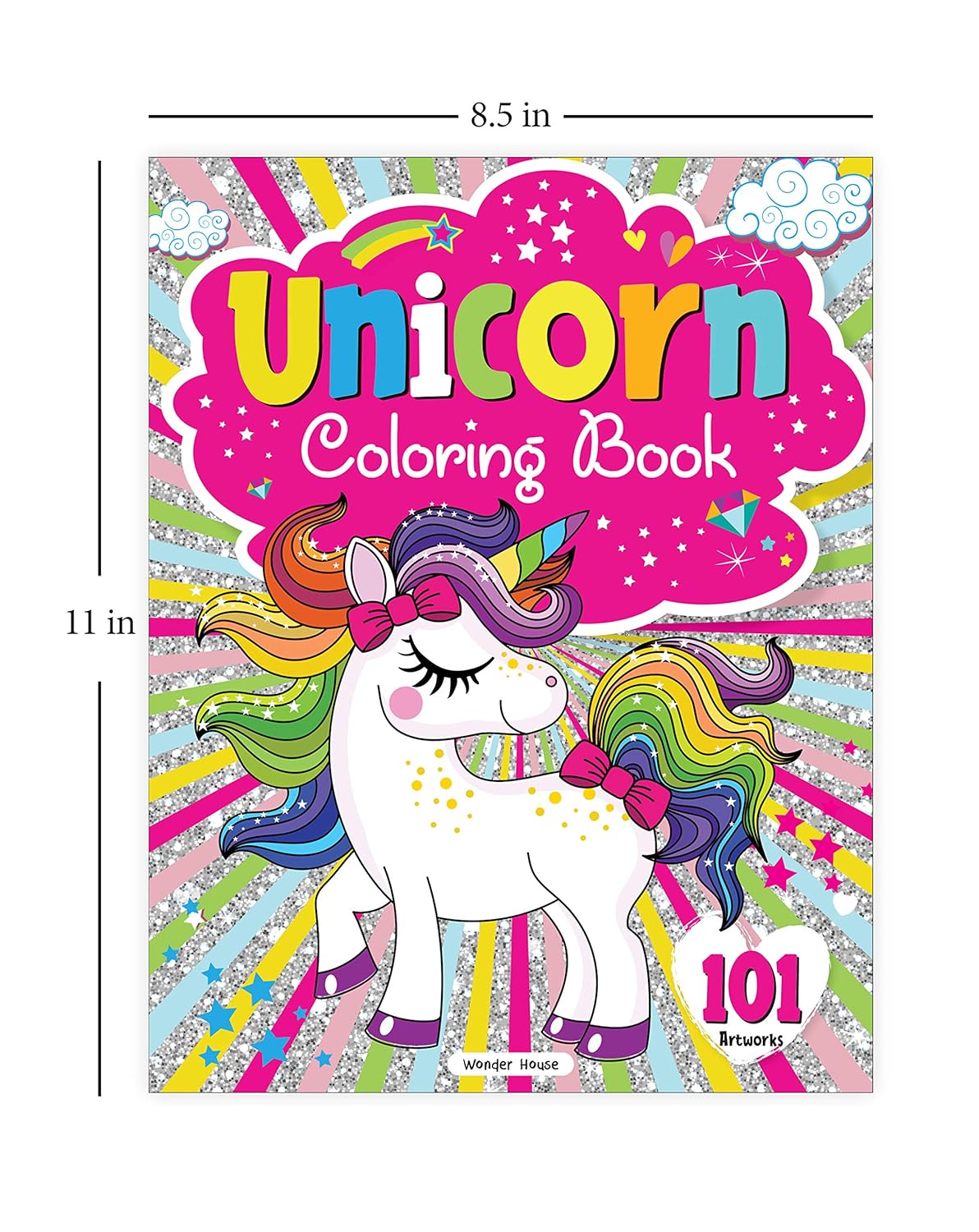 101 Unicorn Colouring Book: Fun Activity Colouring Book For Children Paperback