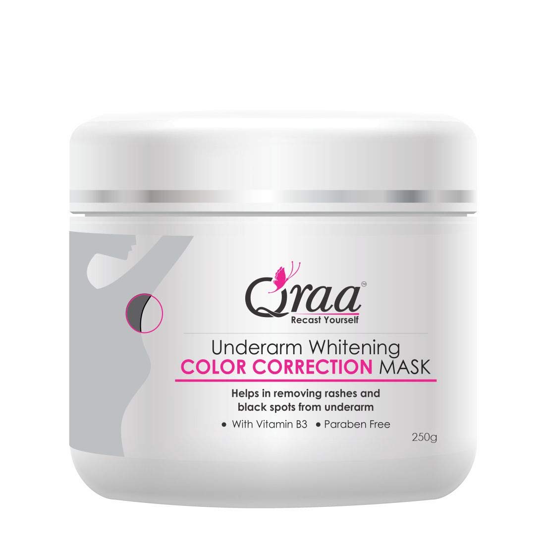 Qraa Underarm Brightening Color Correction Mask For Women With Vitamin B3, For Dark Underarms For Men & Women | 250g