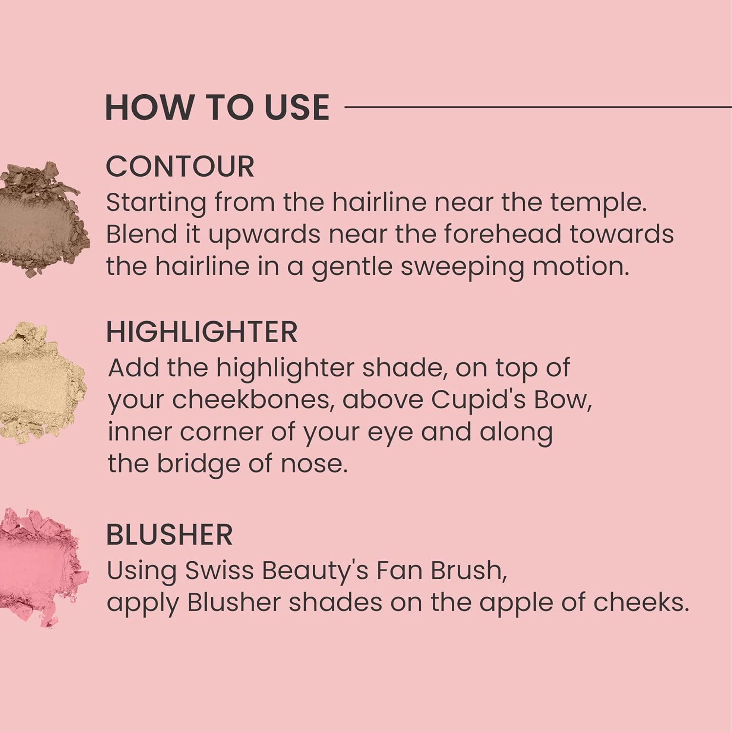 Swiss Beauty Cheek-A-Boo 3-in-1 Face Palette – Blusher, Contour & Highlighter | Highly Pigmented, Blendable & Lightweight | Long-Lasting Makeup Palette for All Skin Tones | 8g, Shade- 03