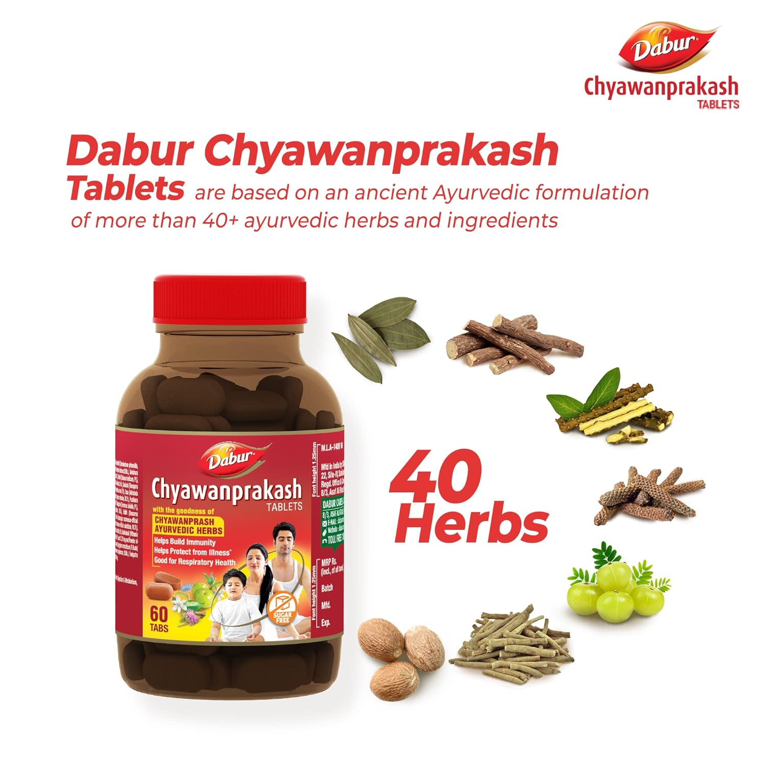 Dabur Chyawanprakash Tablet – 60 tabs | Sugar free | For immunity, illness, respiratory health