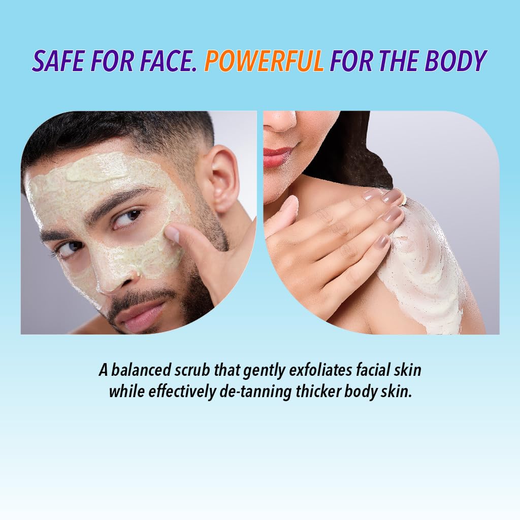 DR.RASHEL De-Tan Scrub For Face & Body (380 Ml) For Deep Exfoliation, Dead Skin Remove, Blackhead Remove