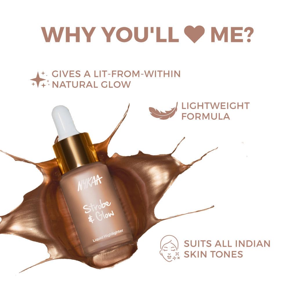 Nykaa Strobe & Glow Liquid Cream Highlighter - Glazed Bronze