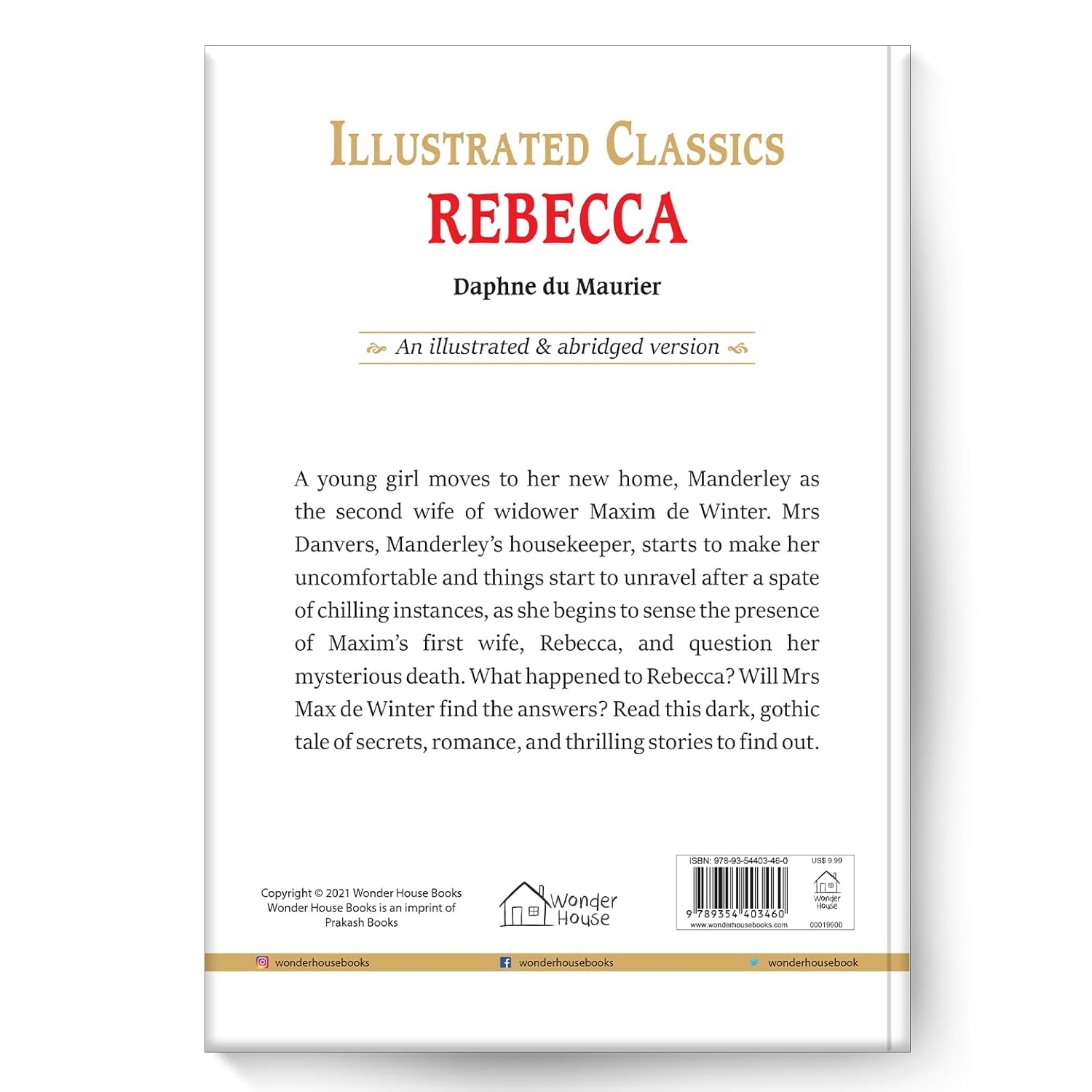 Rebecca : Illustrated Abridged Children Classics English Novel with Review Questions Hardcover Book