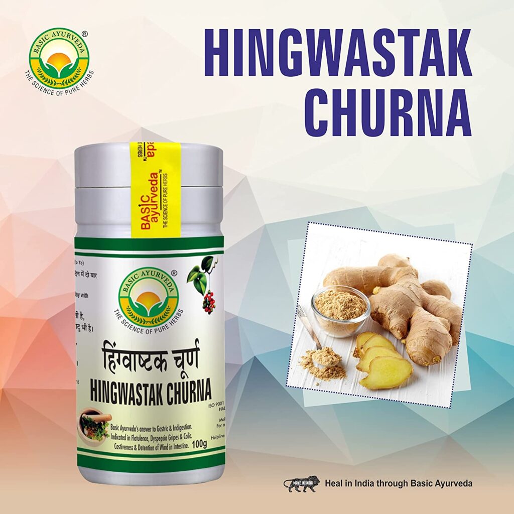 Basic Ayurveda Hingwastak Churna 100g For gastro intestinal tract,defecation, gastritis, dyspepsia and flatulence