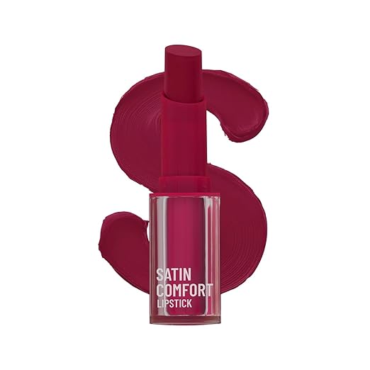 Swiss Beauty Satin Comfort Lipstick | Ultra-Hydrating | Highly Pigmented | Smooth Glide | Satin Matte Finish | One-Swipe Application | Shade- 9 Cherry Blossom, 3gm
