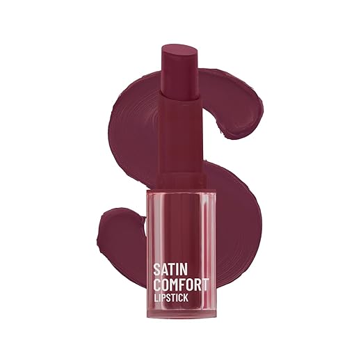 Swiss Beauty Satin Comfort Lipstick | Ultra-Hydrating | Highly Pigmented | Smooth Glide | Satin Matte Finish | One-Swipe Application | Shade- 18 Rouge Red, 3gm