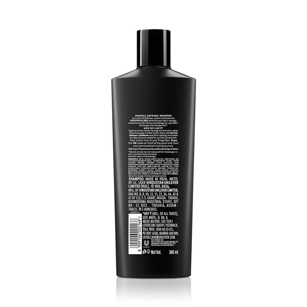 Tresemme Hair Fall Defence Shampoo|| For Strong Hair|| With Keratin Protein|| Prevent Hair Fall due to Breakage|| 340 ml