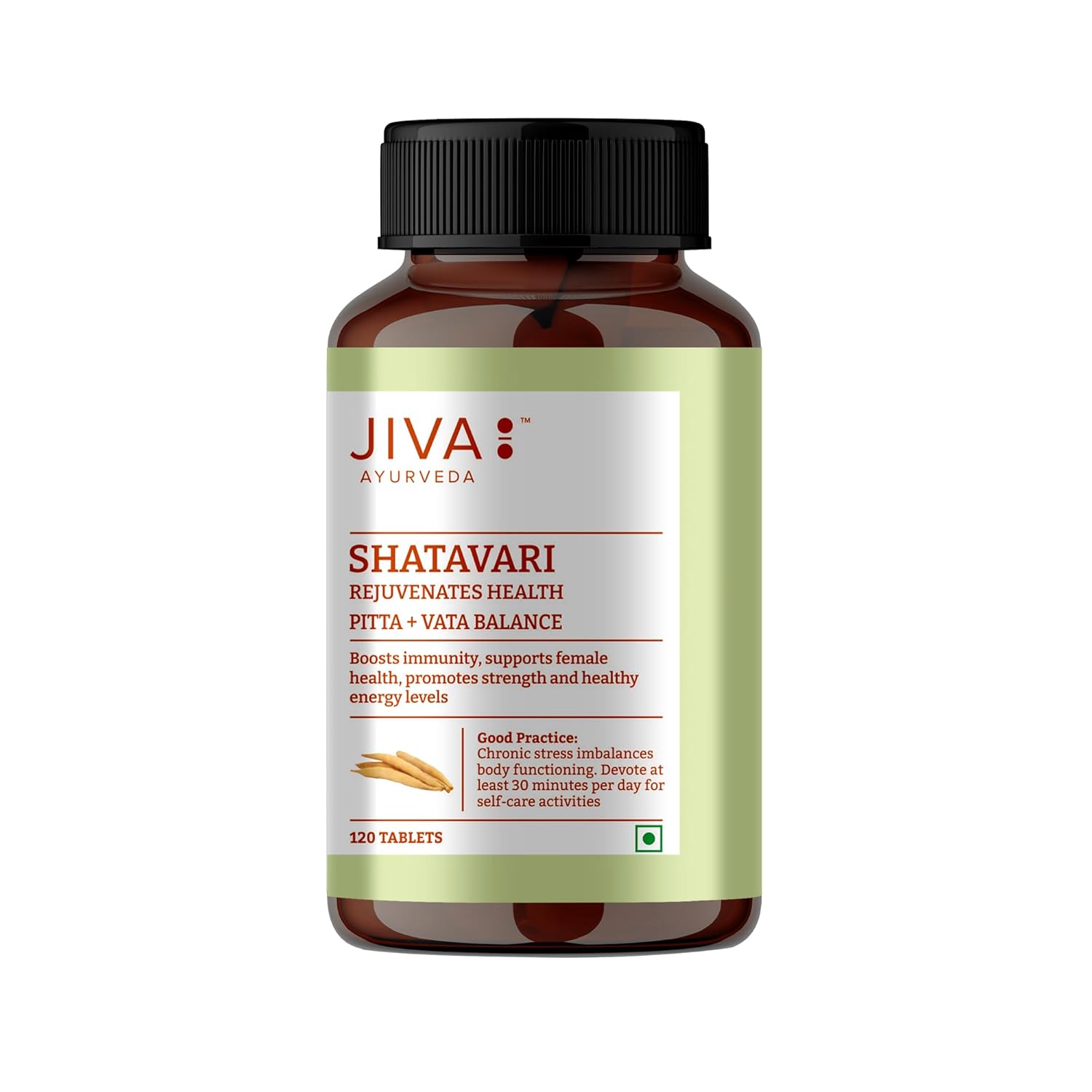 JIva Ayurveda Shatavari (120 Tablets) For production of breast milk in lactating mothers, premenstrual symptoms