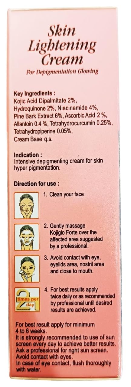 Kojiglo Forte Skin Lightening Cream (20gm) For Skin Tone, Wrinkles, Skin Smoothness