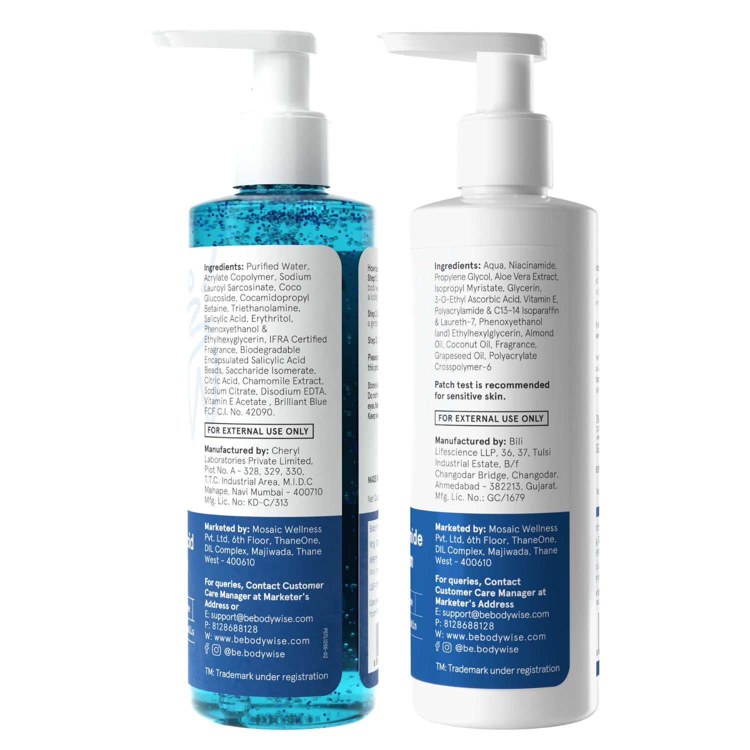 BeBodywise 1% Salicylic Acid Body Wash and 10% Niacinamide Body Lotion - 200ml + 250ml