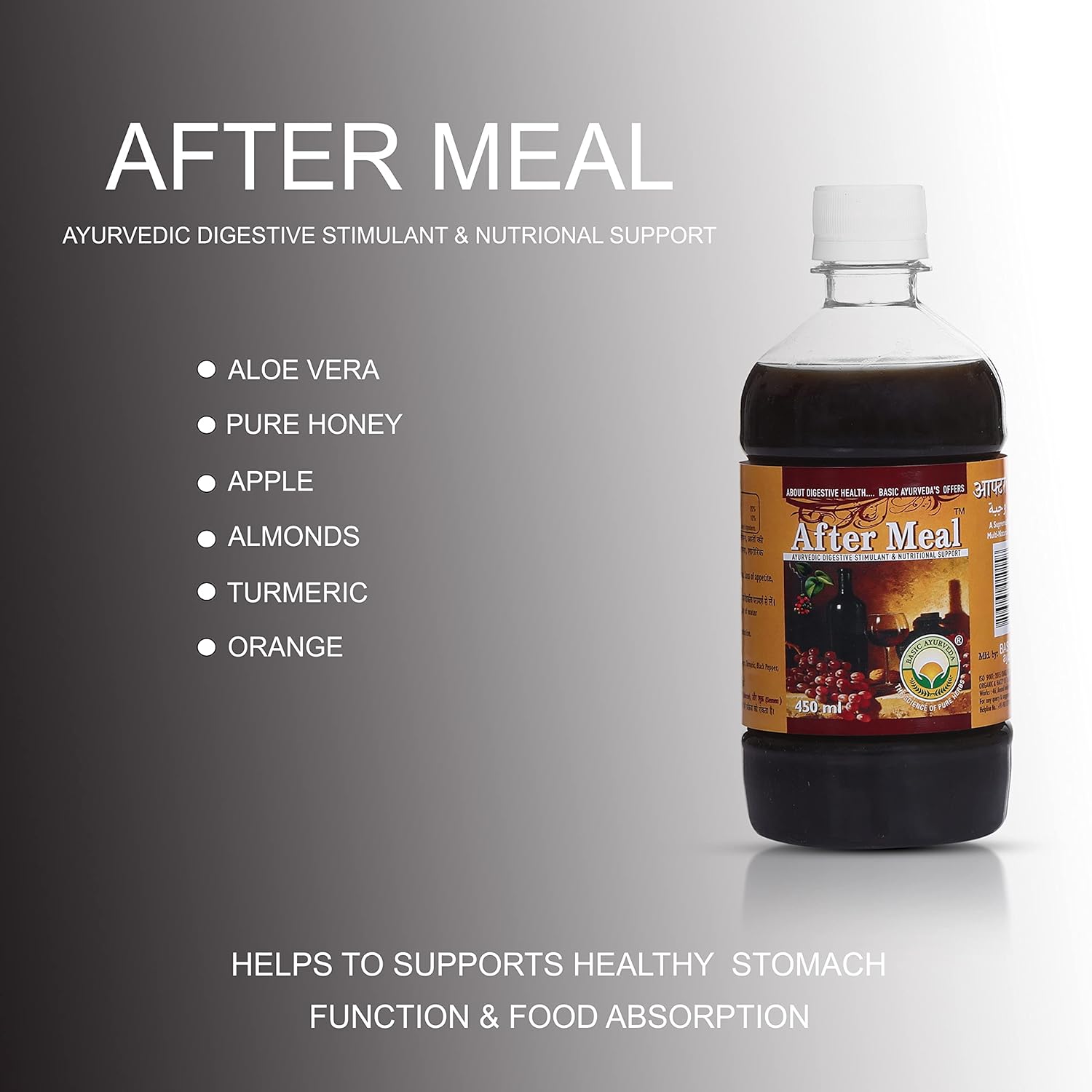 Basic Ayurveda After Meal Juice 450 ml For indigestion, vomiting, diarrhea and intestinal disorders