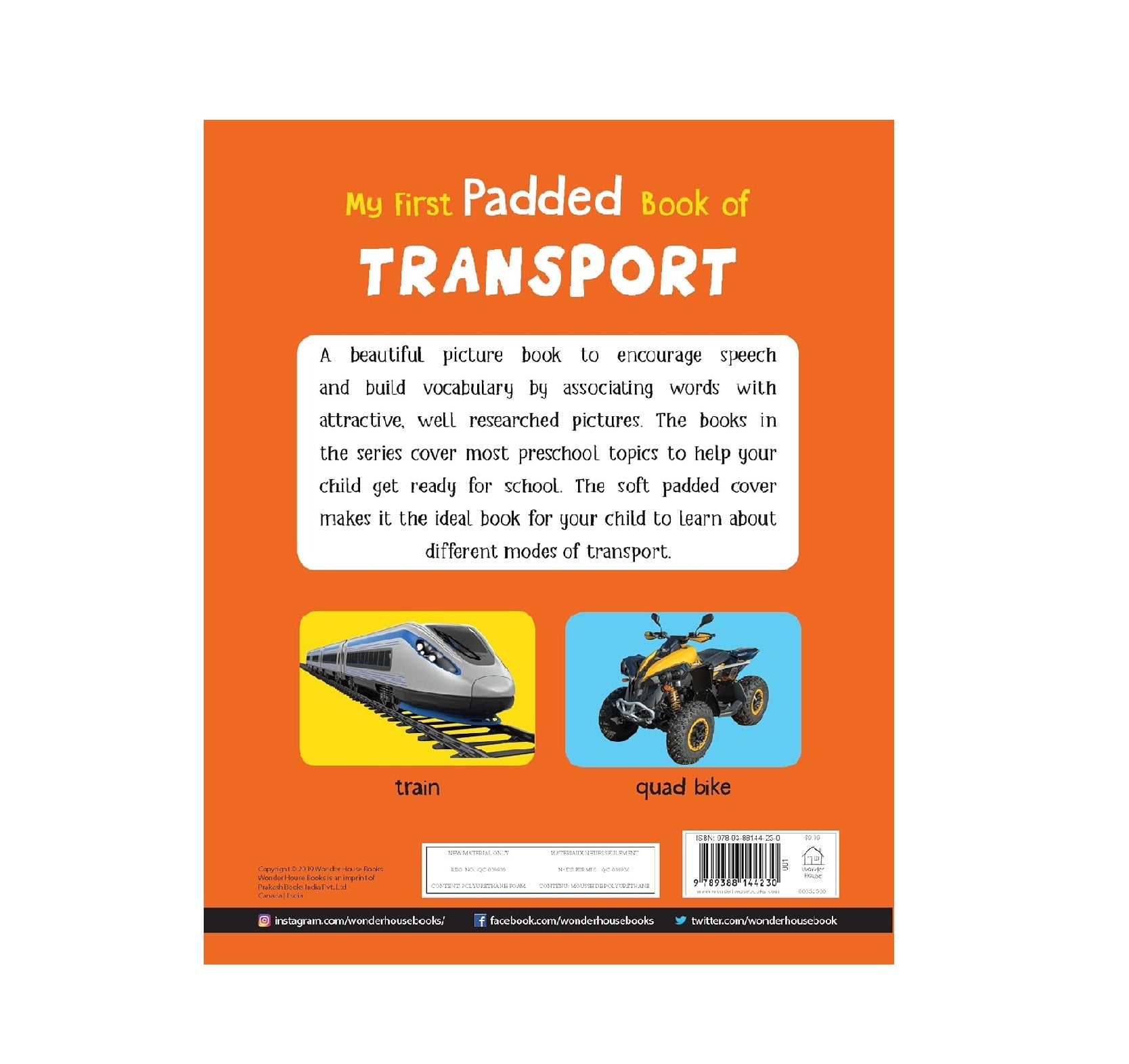 My First Padded Book of Transport: Early Learning Board Book for Kids | Durable Padded Board Book | Hardcover