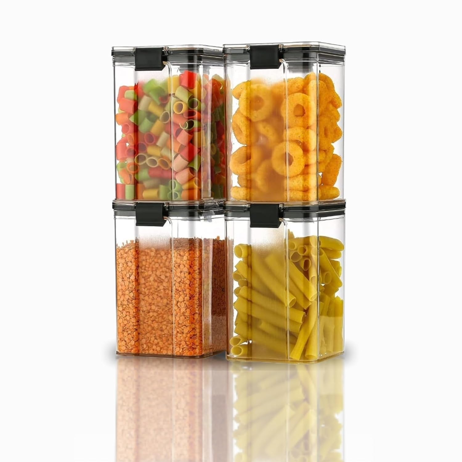 Airtight Nuts Storage Containers – Big Size Plastic Dal Container Set for Kitchen Storage