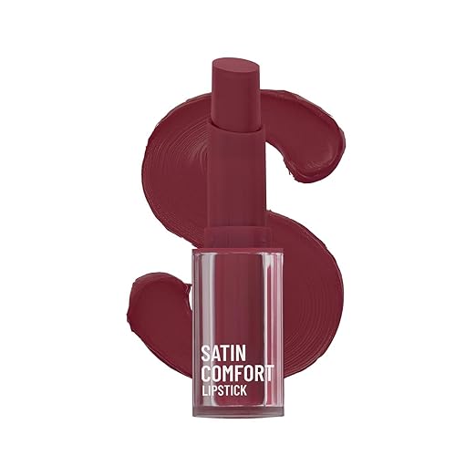 Swiss Beauty Satin Comfort Lipstick | Ultra-Hydrating | Highly Pigmented | Smooth Glide | Satin Matte Finish | One-Swipe Application | Shade- 11 Wine Stain, 3gm