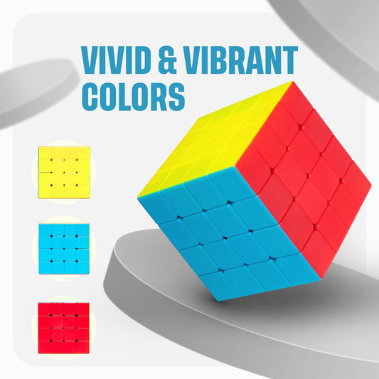 4x4 Stickerless Cube Puzzle Toy | Combines Smoothness, Stability & Durability | 4x4x4 Speedcube for Beginners|