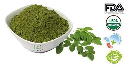 Just Jaivik Organic Moringa Powder – Pure & Natural, Rich in Vitamins & Minerals for Immunity, Detox & Skin Health – 227g