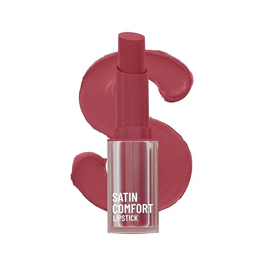 Swiss Beauty Satin Comfort Lipstick | Ultra-Hydrating | Highly Pigmented | Smooth Glide | Satin Matte Finish | One-Swipe Application | Shade- 7 Pink Dusk, 3gm