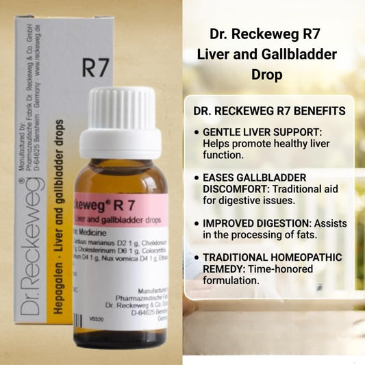 Dr. Reckeweg – Homeopathic – R7 – irritation, hypochondria – 22ml for Acidity Indigestion Gas