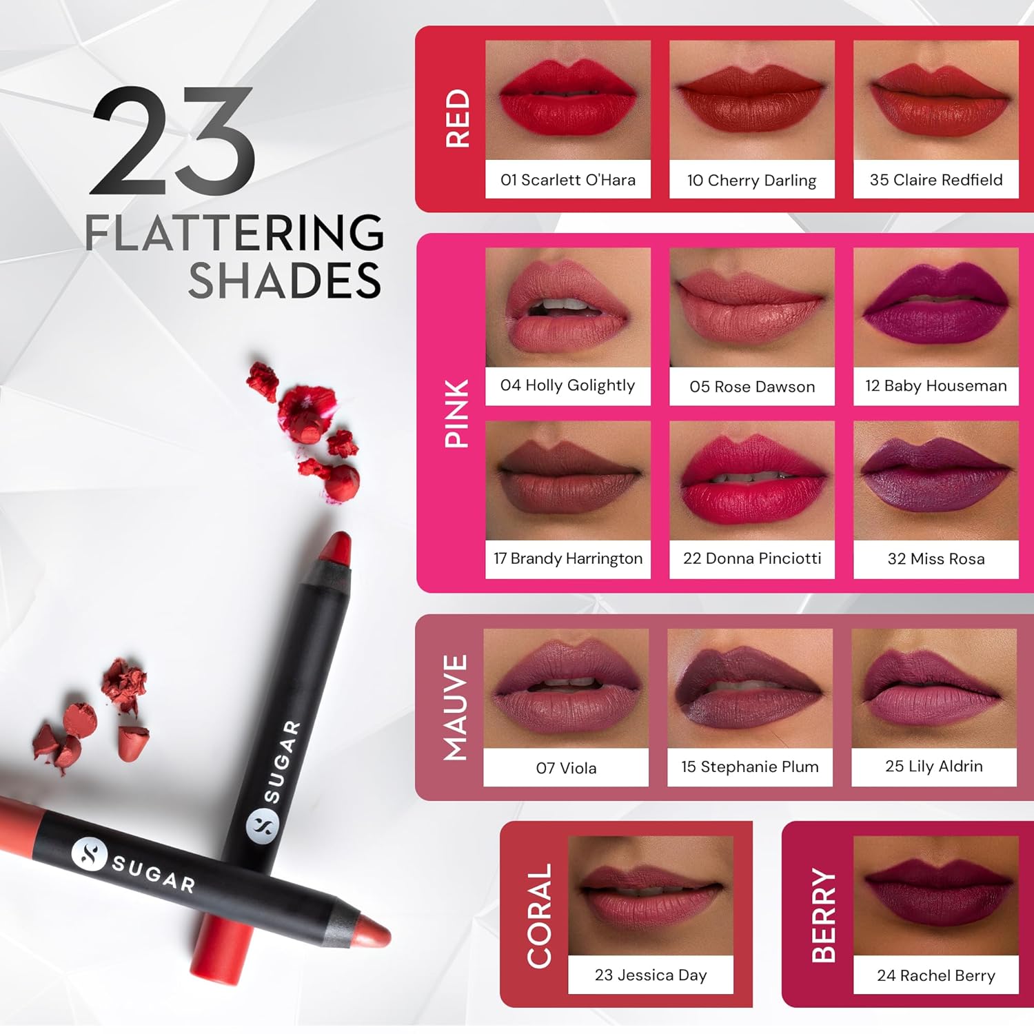 SUGAR Cosmetics Matte As Hell Crayon Lipstick for Indian Skin | Long Lasting Matte Lipstick | Smudge Proof Lip Crayon with Sharpener | 12Hr Wear | 2.8gm - 16 Claire Underwood