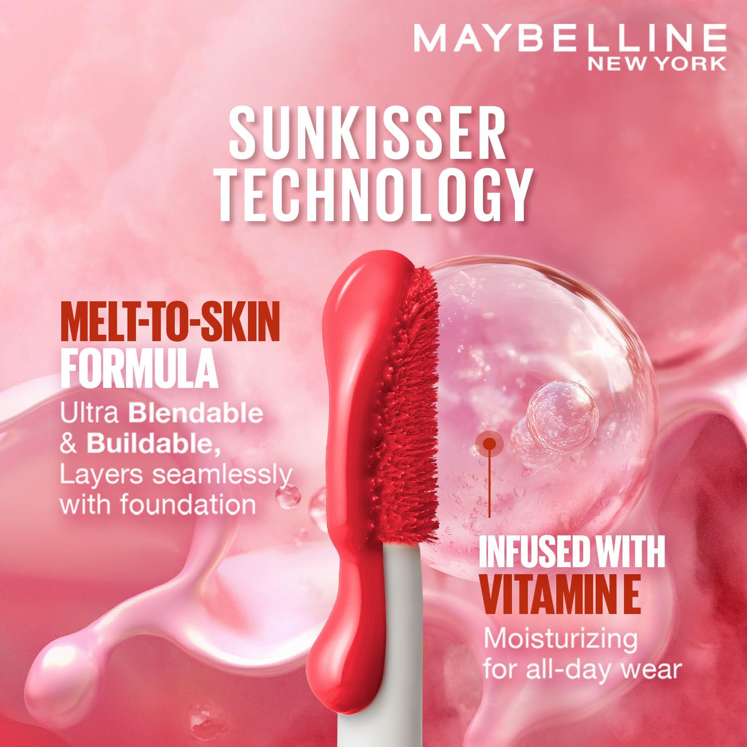 Maybelline New York Sunkisser Hazy Matte Blush, 12H Liquid Blush, Pink mirage, 30, 4.7 ml