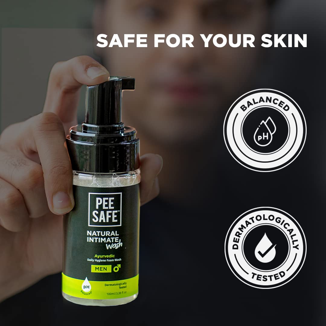 Pee Safe Natural Intimate Wash For Men 100 ml For Daily Hygiene Wash, Lemongrass Fragrance