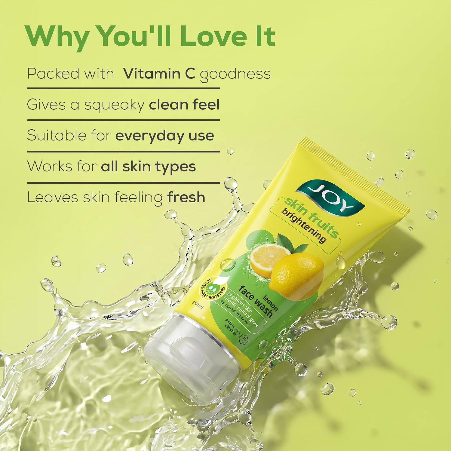 Joy Skin Fruits Lemon Brightening Face Wash 150ml x 2