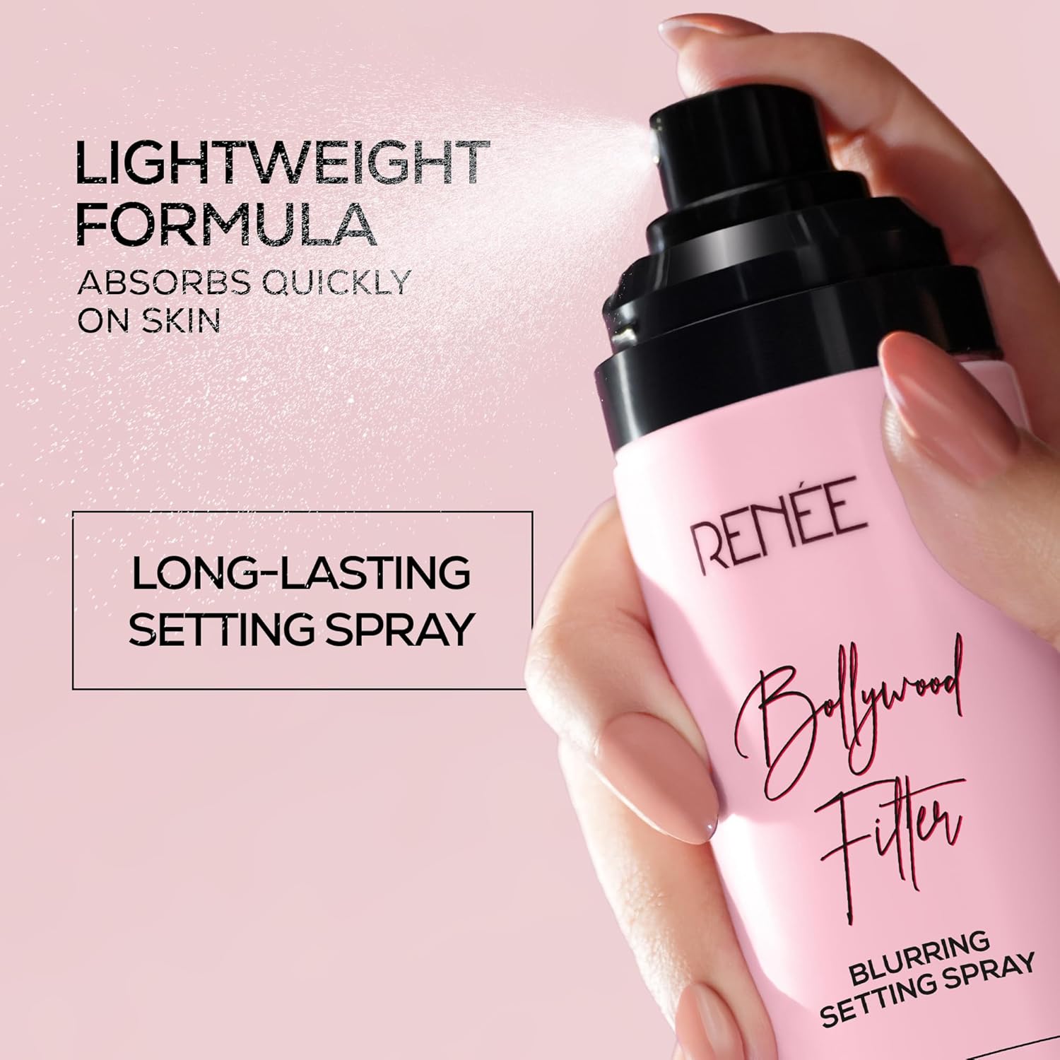 RENEE Bollywood Filter Blurring Setting Spray for Face Makeup, Matte Finish & Pore Blur Effect with Niacinamide & Hyaluronic Acid, Long Lasting Makeup Fixer & Shine Control, Fine Mist 100ml
