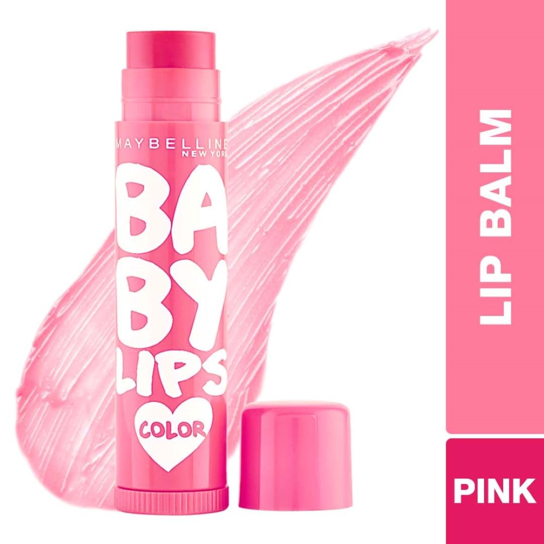 Maybelline New York Baby Lips Color Balm Combo Pack Lip Balm - Pink Lolita + Berry Crush Lip Balms and Lip Care, Long-lasting Hydration, Lip Balm With SPF, Translucent color, Pack of 2 | 8gm