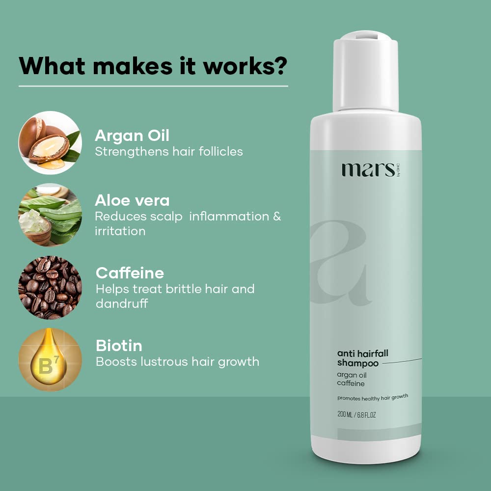 mars by GHC Anti Hair Fall Hair Shampoo (200 ml) For Hairfall, Stronger Hair Growth