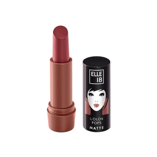 Elle 18 Color Pops Matte, Nude Nectar, Matte Finish, Moisturising Bullet Lipstick, Infused with Shea Butter and Jojoba Oil| 4.3g