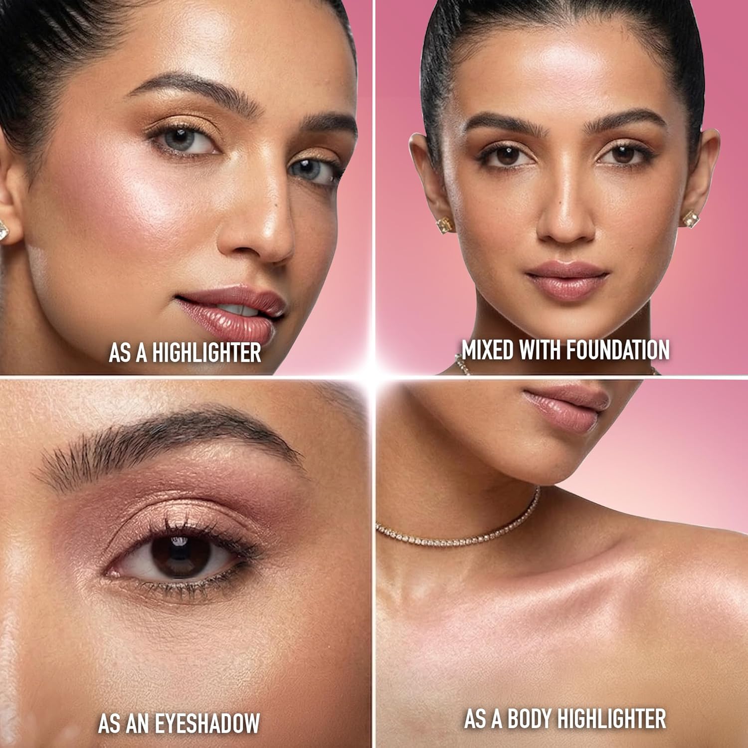 RENEE Yours Truly Strobe Cream for Face | 3 in 1 Highlighter Primer Moisturiser | Glow Cream, Lightweight, Non Sticky | Hydrating Dewy Skin Finish With Peptides | For All Skin Types | Rose Gold - 30g