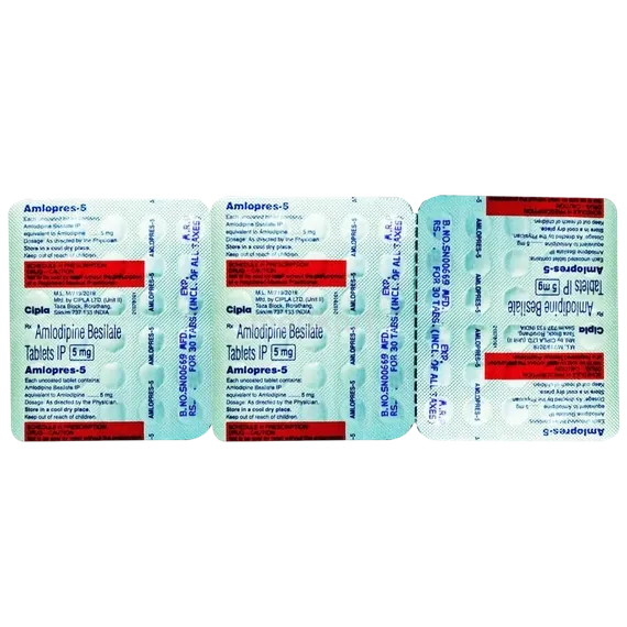 Amlopres 5 mg Tablet – 30 Tablets For Hypertension (high blood pressure)