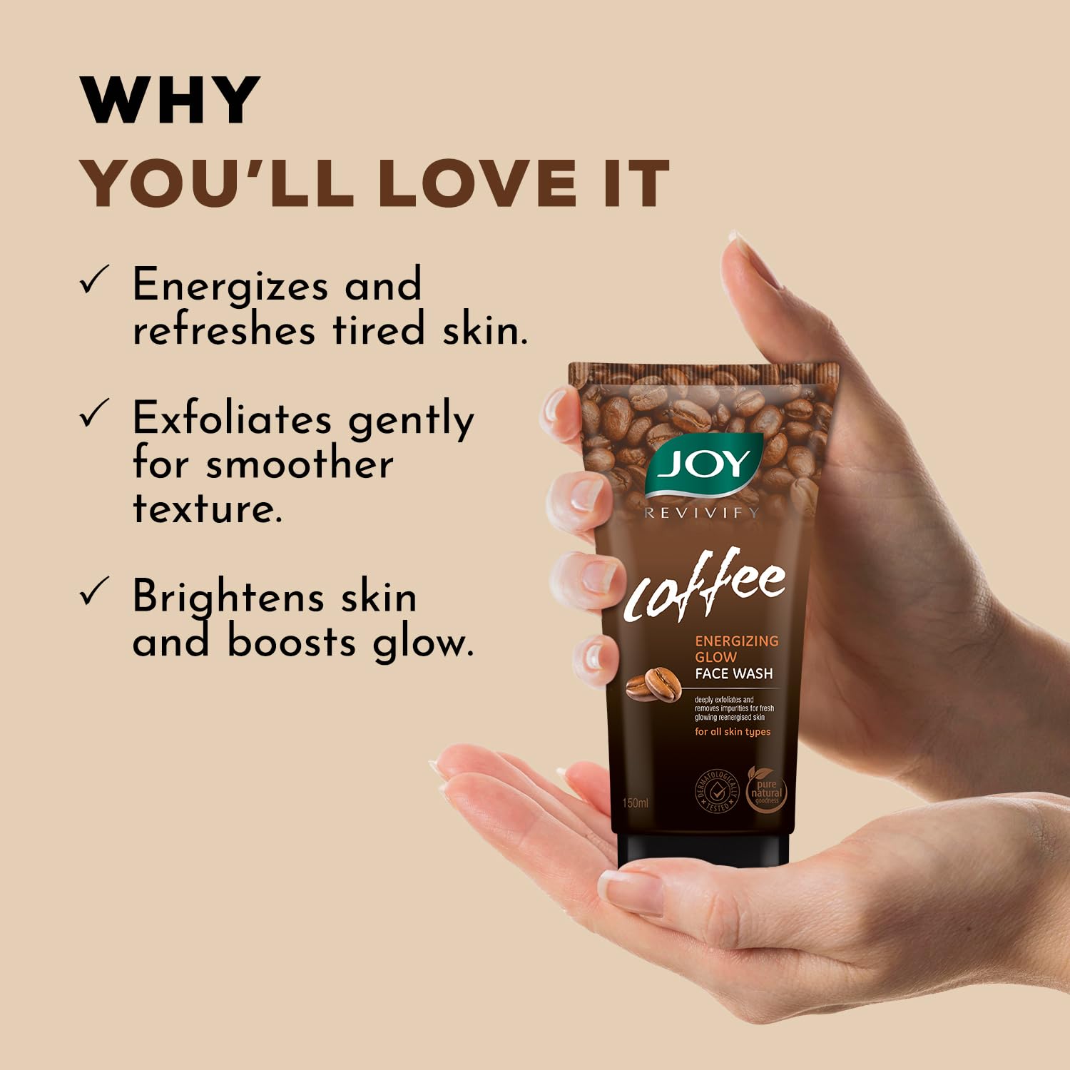 Joy Tan Removal Exfoliating Coffee Face Wash (2X150ml)