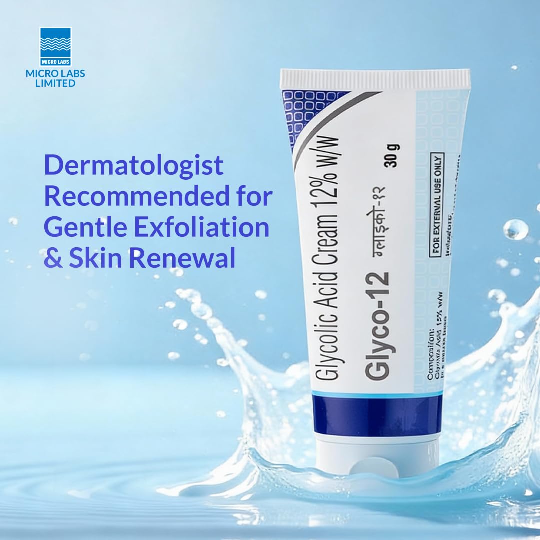 Glyco 12 (Glycolic Acid Cream 12% w/w) Cream 30gm for Pimple, Scars, Skin Care