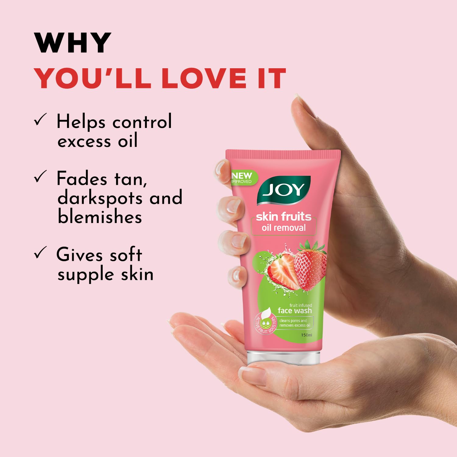 Joy Skin Fruits Strawberry Oil Removal Face Wash, 150ml