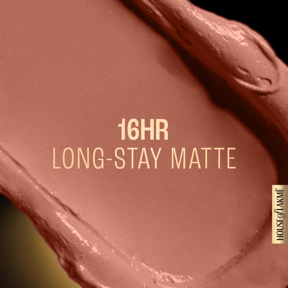 LAKME LAKM Lakme Forever Matte Liquid Lip Colour, Long-Lasting Lipstick, Lightweight & Transferproof, Smudgeproof - Nude Latte 5.6ml