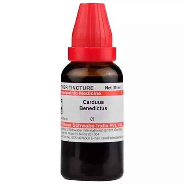 Dr Willmar Schwabe India Carduus Benedictus Mother Tincture 1X (Q) (30ml) for diarrhoea Vertigo fever