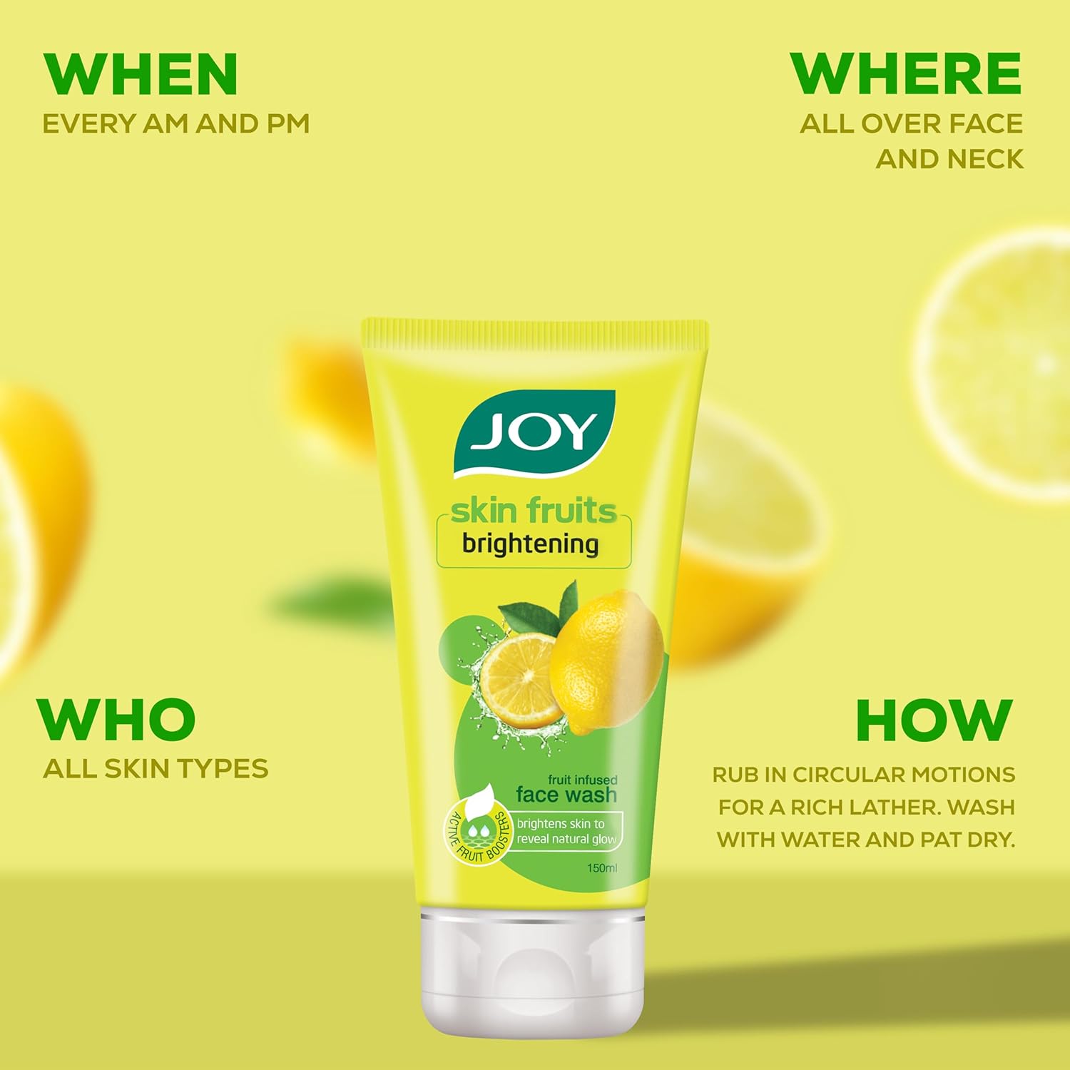 Joy Face Wash Combo Lemon Brightening & Charcoal Deep Clean 150ml x2