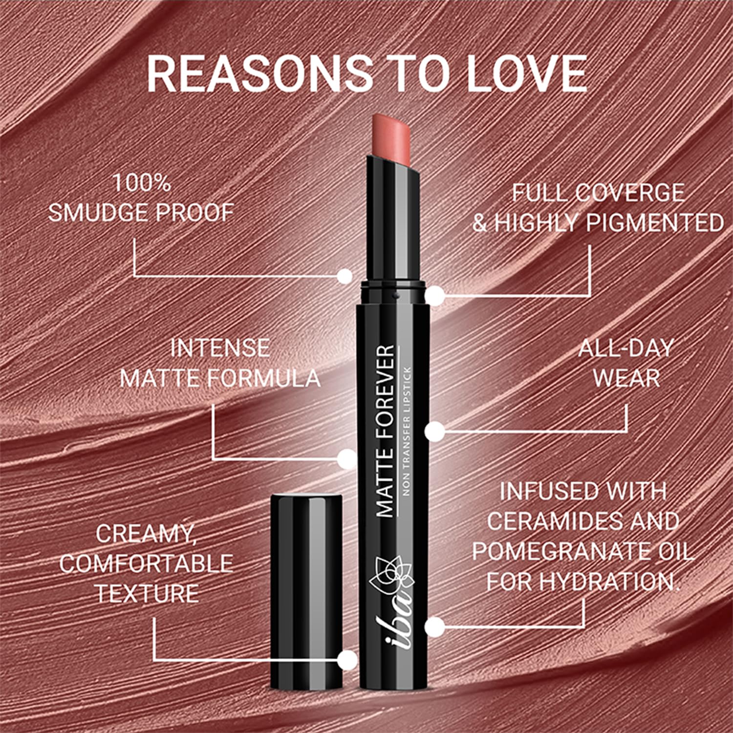 Iba Matte Forever Non-Transfer Lipstick for Women - 04 Best Friend