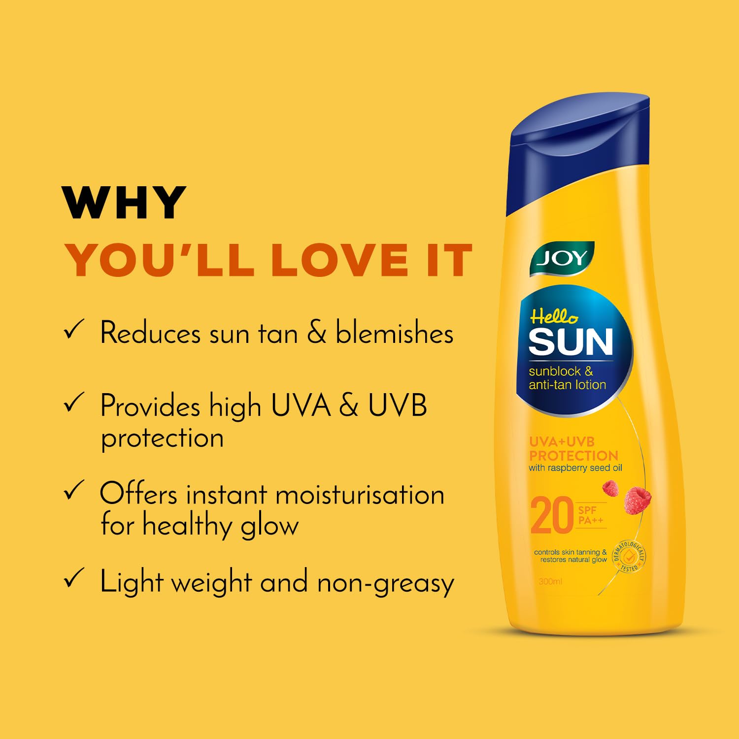 Joy Hello Sun Body Sunscreen Lotion SPF 20 PA++ (300ml x 2)
