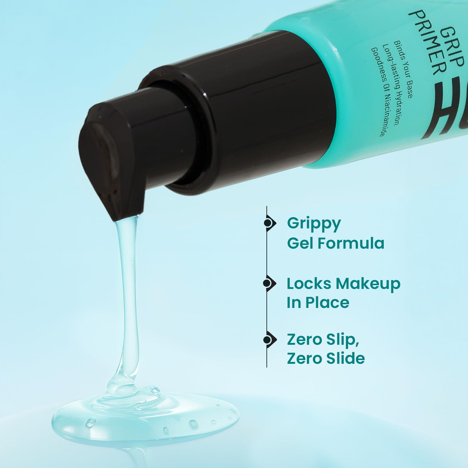 Swiss Beauty Hold Me Grip Primer | Hydrating | Grippy Gel Formula | Sweat-Resistant & Humidity-Proof | Enriched with Niacinamide & Centella | Long-Lasting Base | 24ml