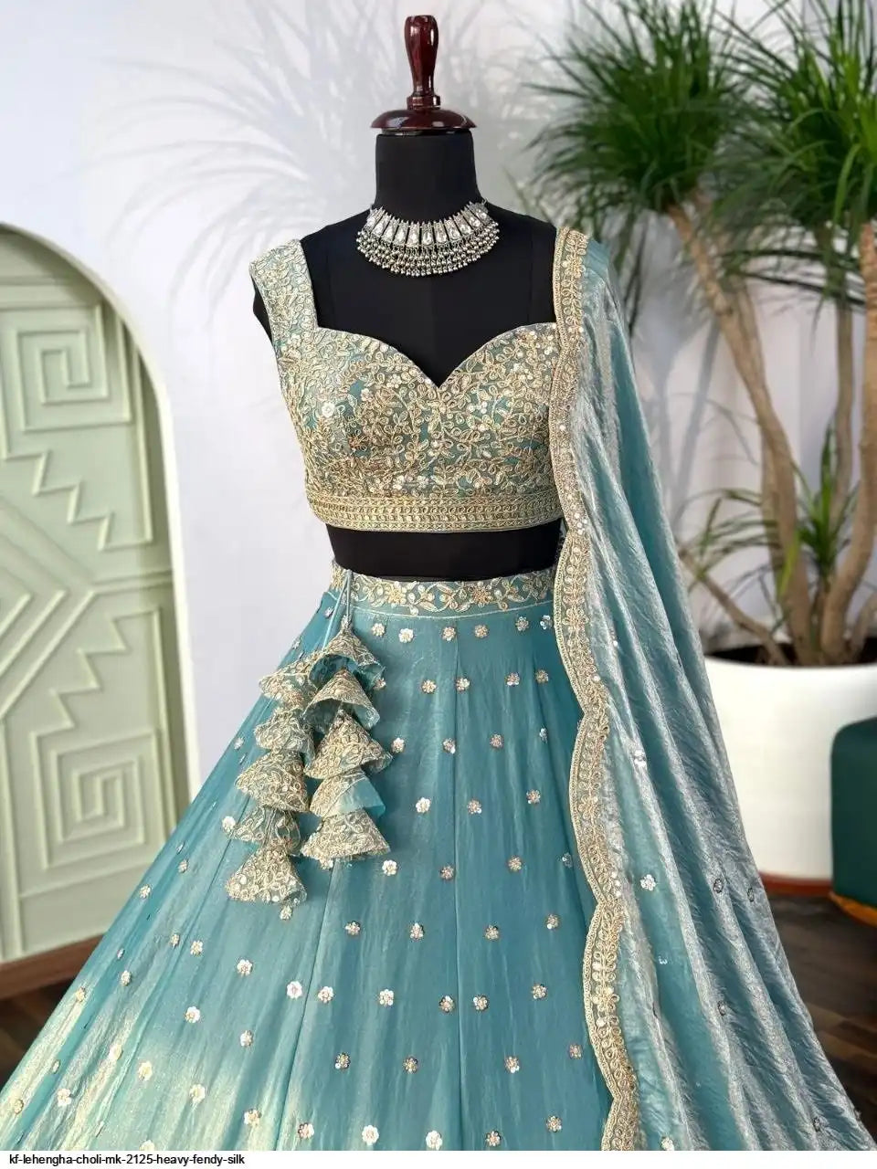 KF LEHENGHA CHOLI MK 2125 HEAVY FENDY SILK