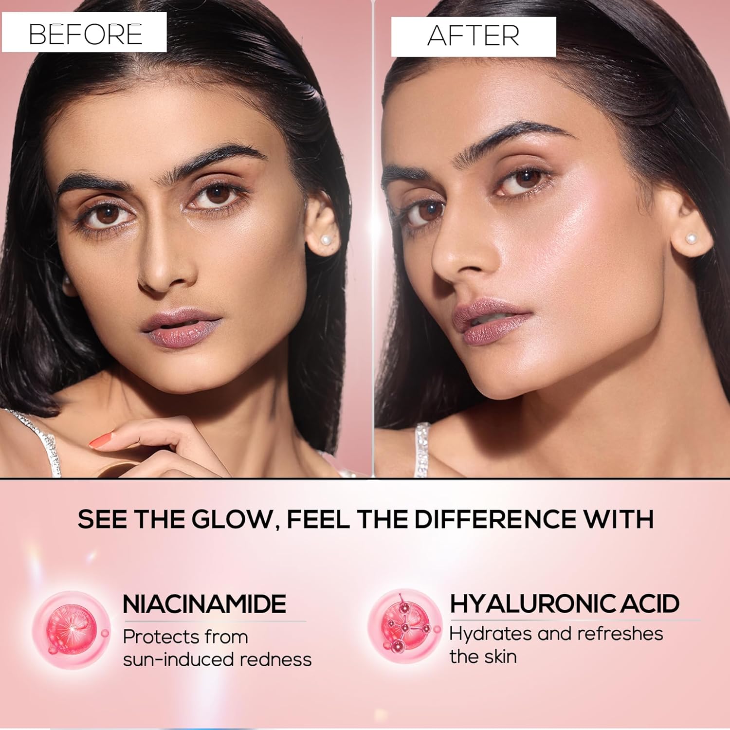 RENEE Lumi Glow Highlighting Sunscreen with SPF 50 | In-Vivo Tested | With Niacinamide & Hyaluronic Acid | Lightweight & Non-Sticky | No White Cast | Protects against UVA-UVB | Radiant Finish | 50g