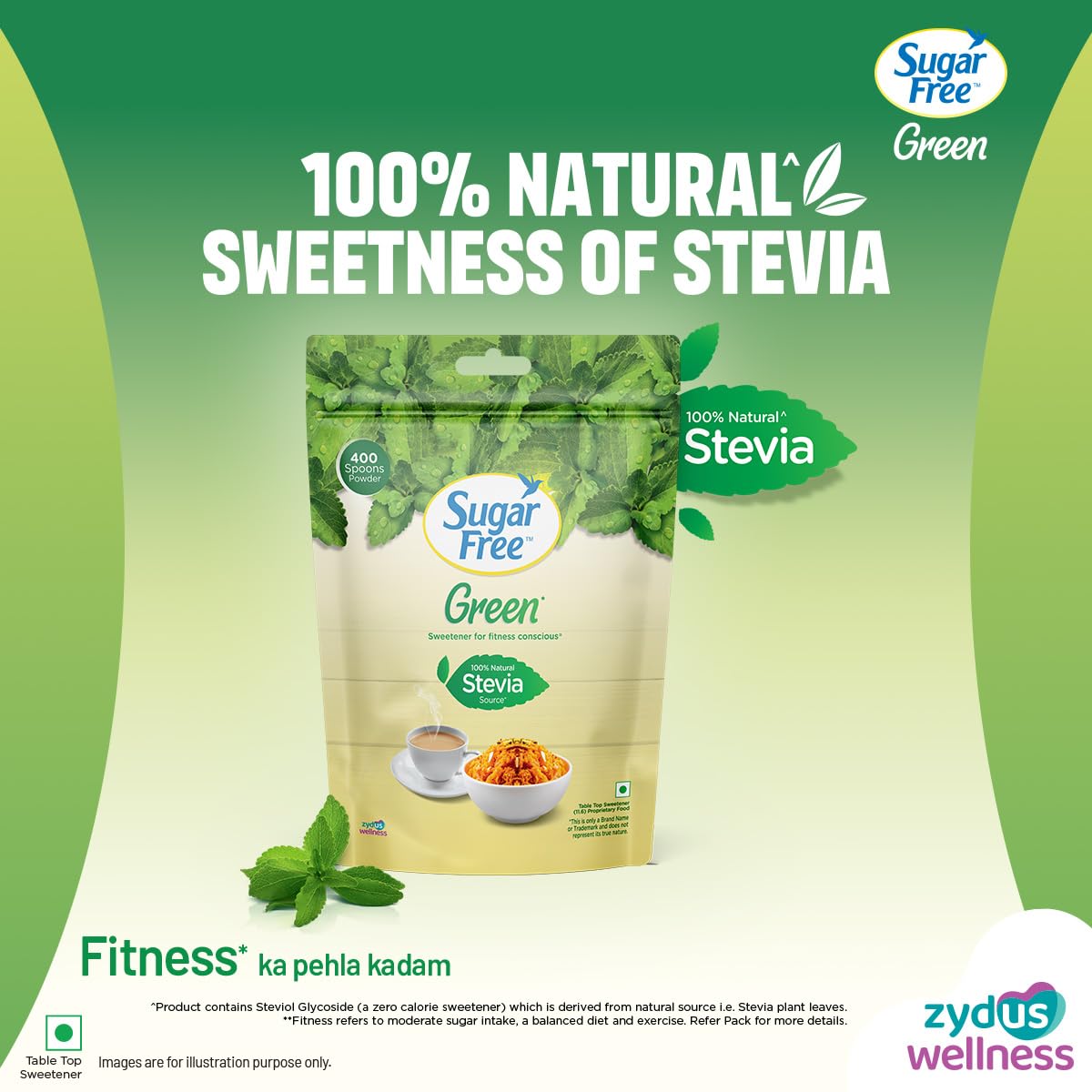 Sugar Free Green Stevia Pouch 400 g