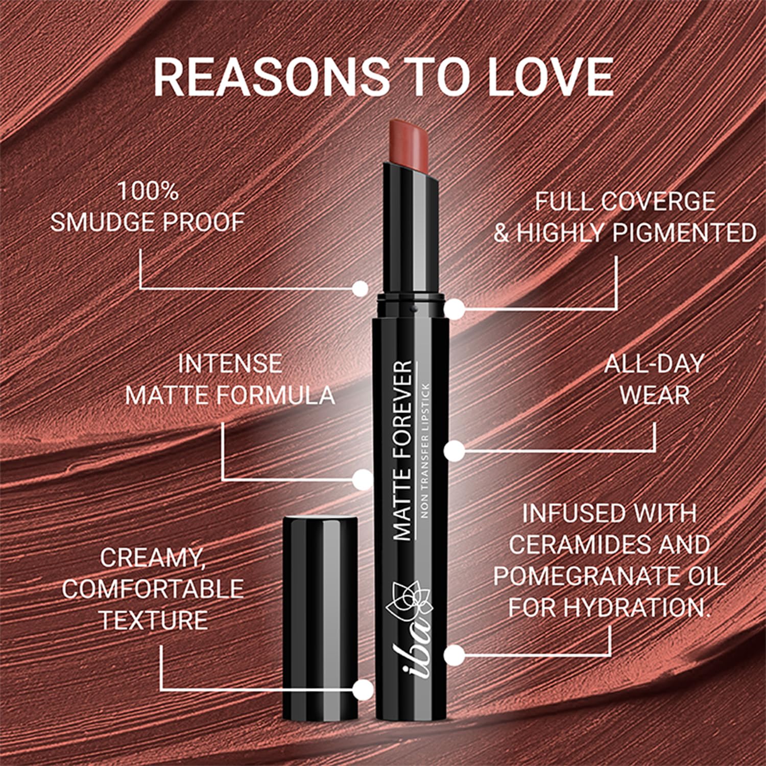 Iba Matte Forever Non-Transfer Lipstick for Women - 10 One & Only 2g