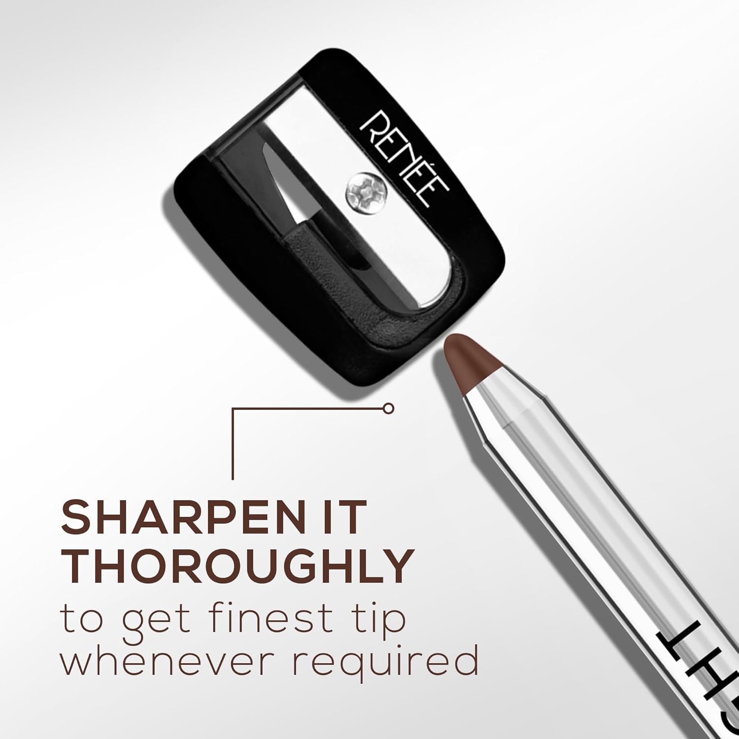 RENEE Midnight Kohl Pencil- Brown | Waterproof, Smudge-proof Kajal With Sharpener | Matte Finish, Long-lasting Upto 24 Hours | One-swipe Application With Vitamin E | 1.5 g